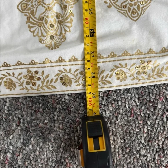 Michael Kors Cream and Gold Midi Dress womens size 8 - Picture 2 of 11